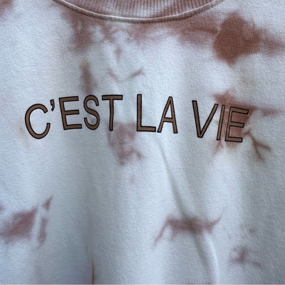 LACAUSA | Size Small NWT Tie Dye C’est La Vie Sweatshirt - Picture 2 of 14